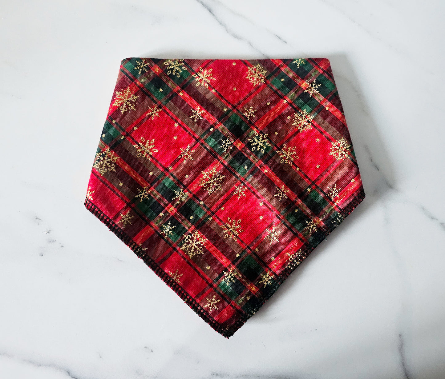 Christmas Snowflake Tartan Bandana