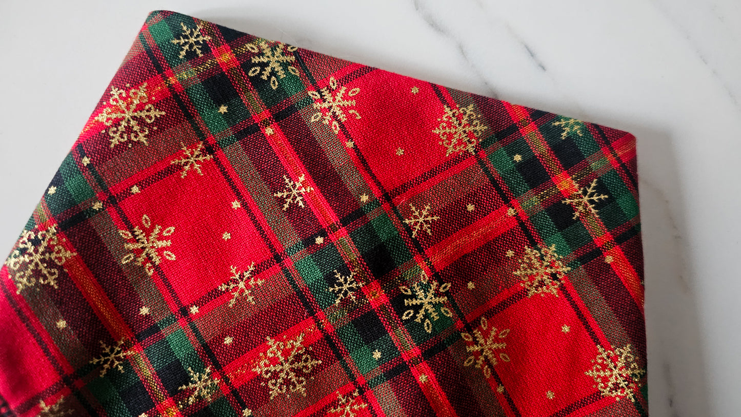 Christmas Snowflake Tartan Bandana