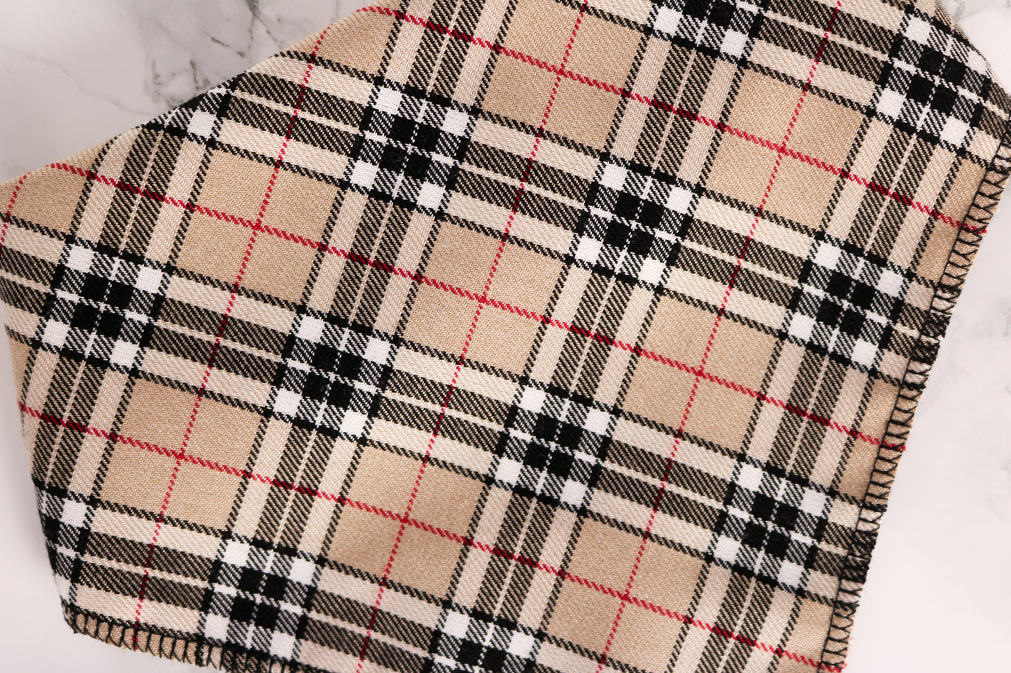 Beige Tartan Bandana