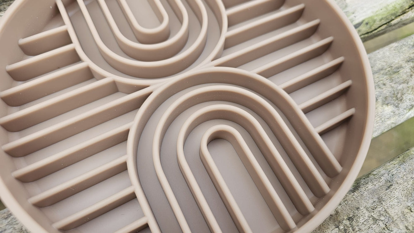 Rainbow Silicone Slow Feeder Bowl - Mocha