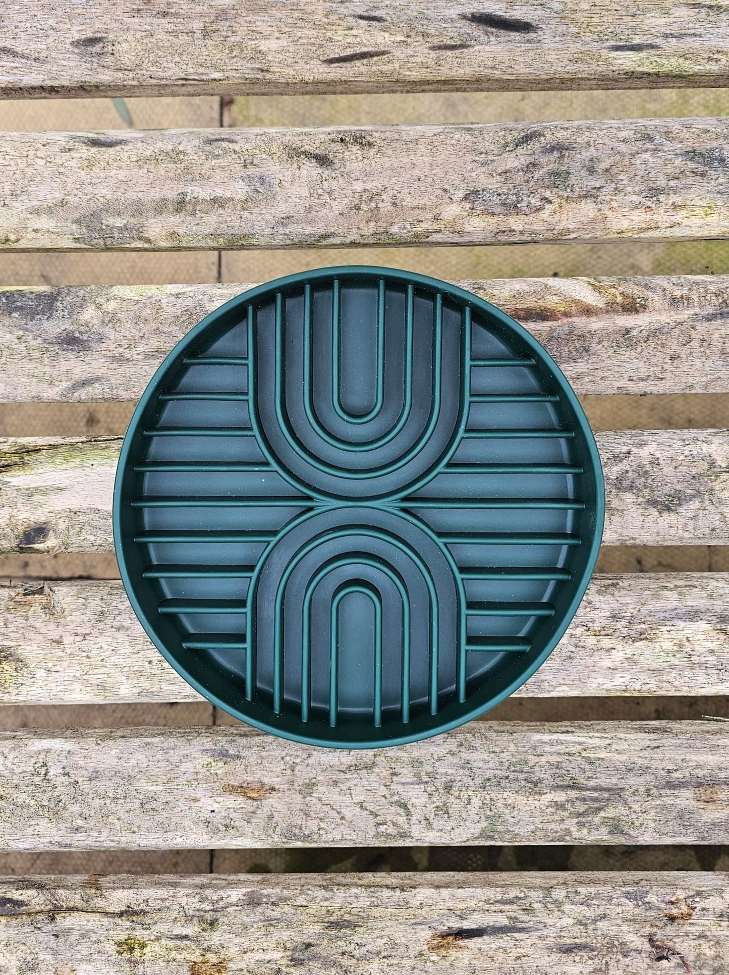 Rainbow Silicone Slow Feeder Bowl - Forest Green