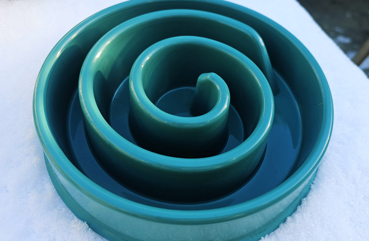 Spiral Slow Feeder Bowl - Forest Green