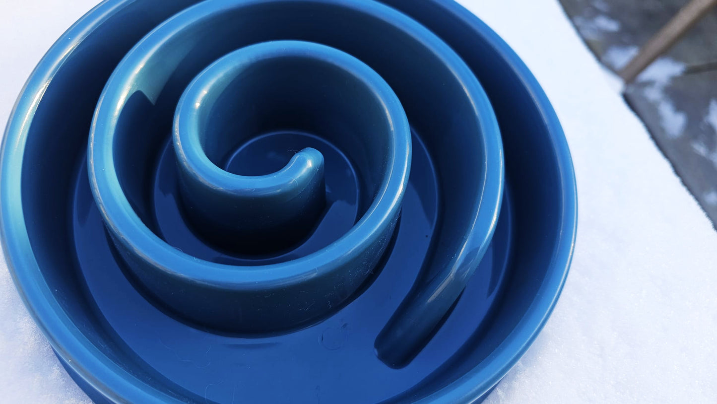 Spiral Slow Feeder Bowl - Midnight Blue