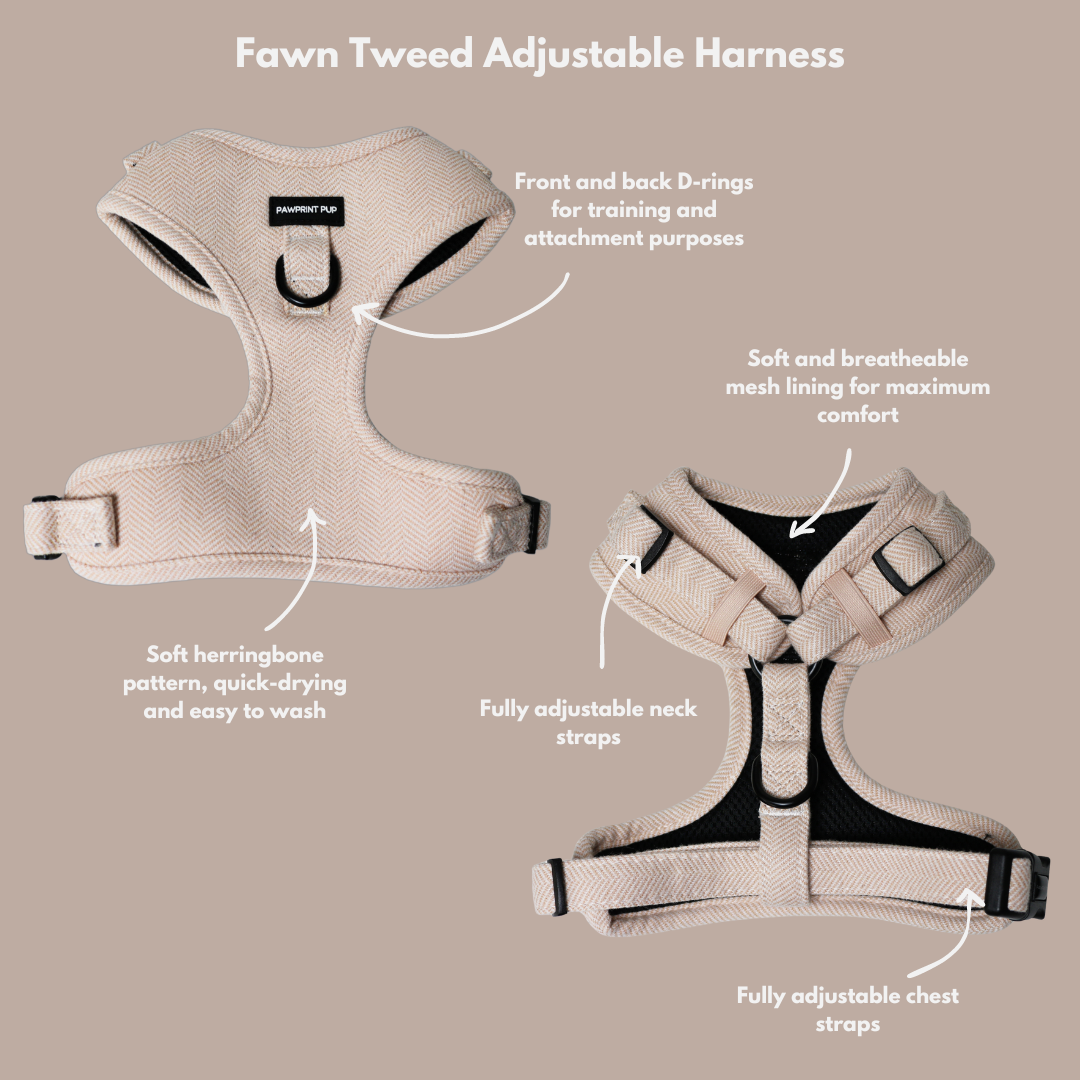 Adjustable Harness - Fawn Tweed