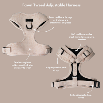 Adjustable Harness - Fawn Tweed