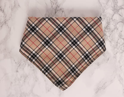 Beige Tartan Bandana
