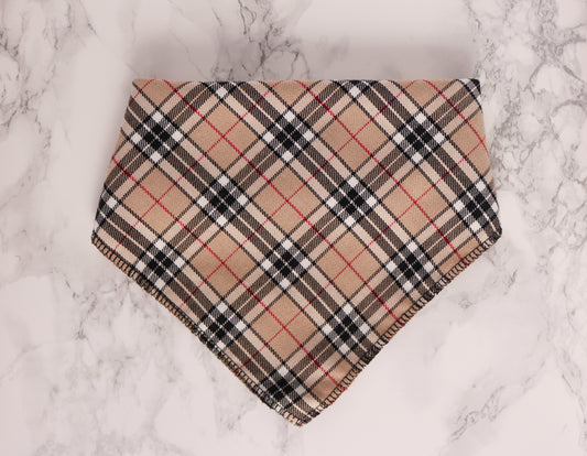 Beige Tartan Bandana