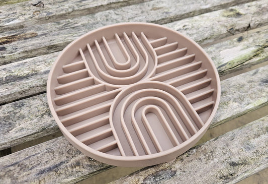 Rainbow Silicone Slow Feeder Bowl - Mocha