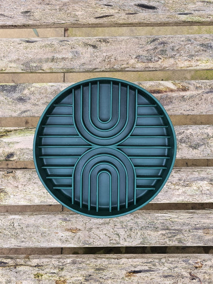 Rainbow Silicone Slow Feeder Bowl - Forest Green