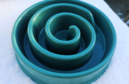 Spiral Slow Feeder Bowl - Forest Green