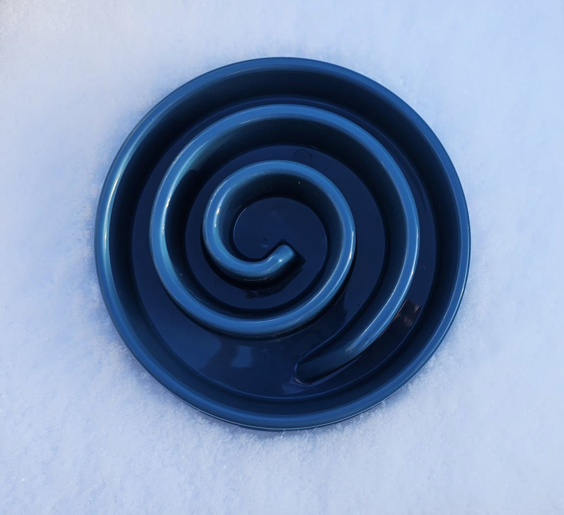 Spiral Slow Feeder Bowl - Midnight Blue